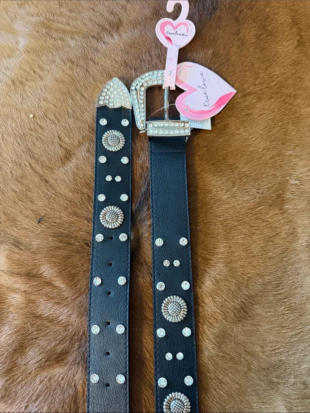 True Love Rhinestone & Concho Western Belt – New With Tags (Size XL)